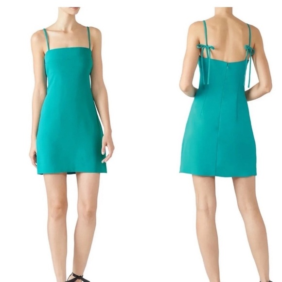 Amanda Uprichard Dresses & Skirts - Amanda Uprichard Revolve Green Teal Tie Straps Mini Sheath Dress  Size Medium